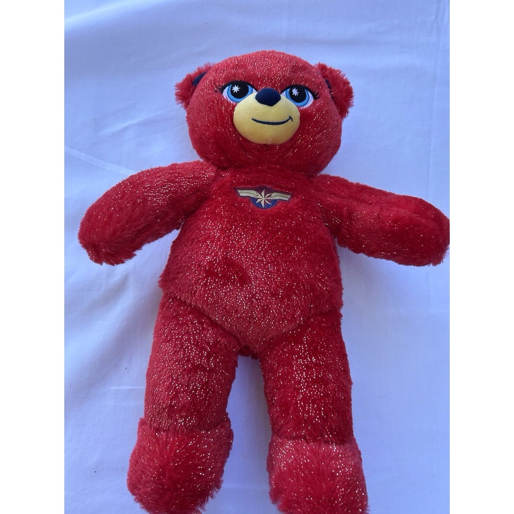 Build A Bear Captain Marvel Red Sparkle Bear 2020‎ Retired Marvel Avengers RARE